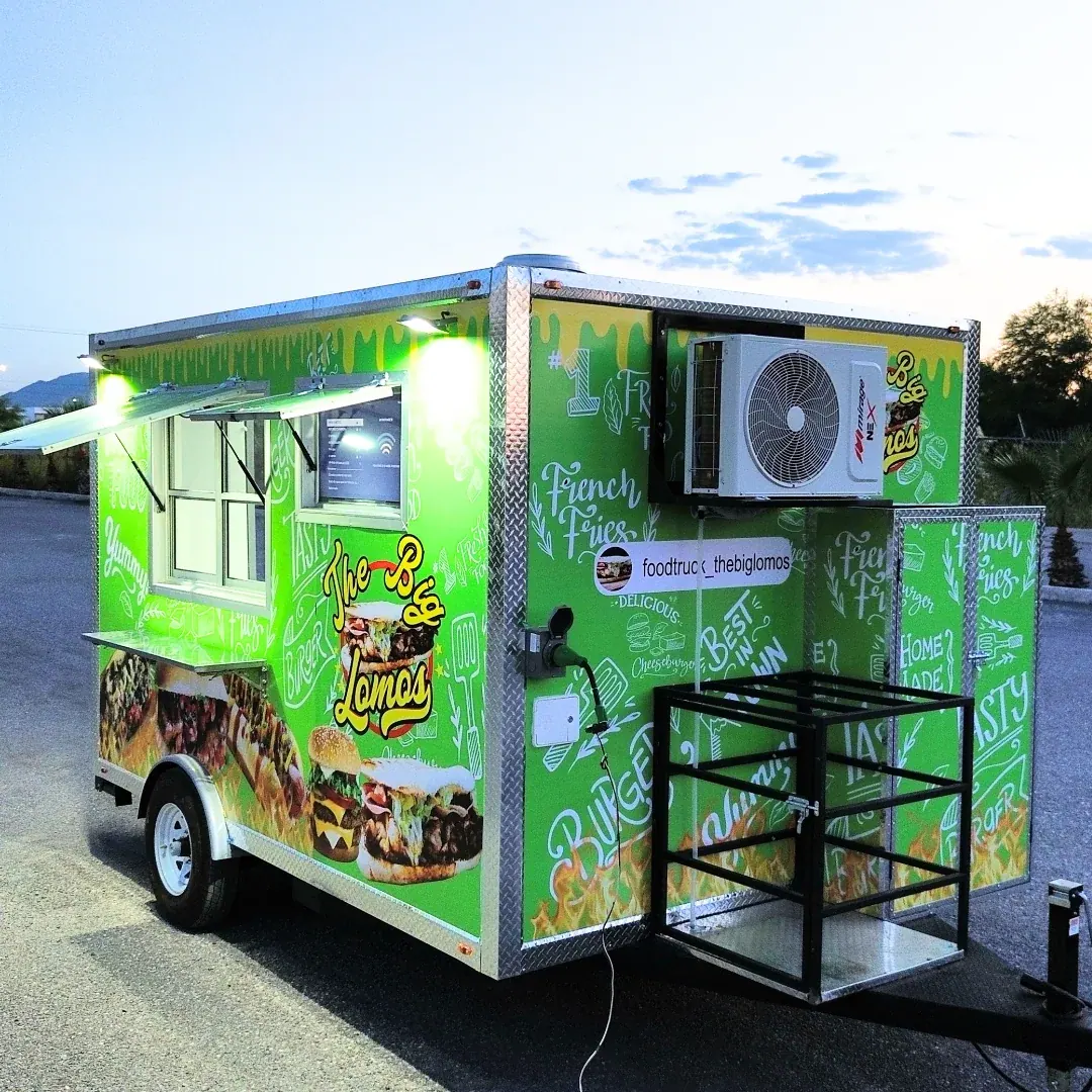 12ft food trailer branded exterior