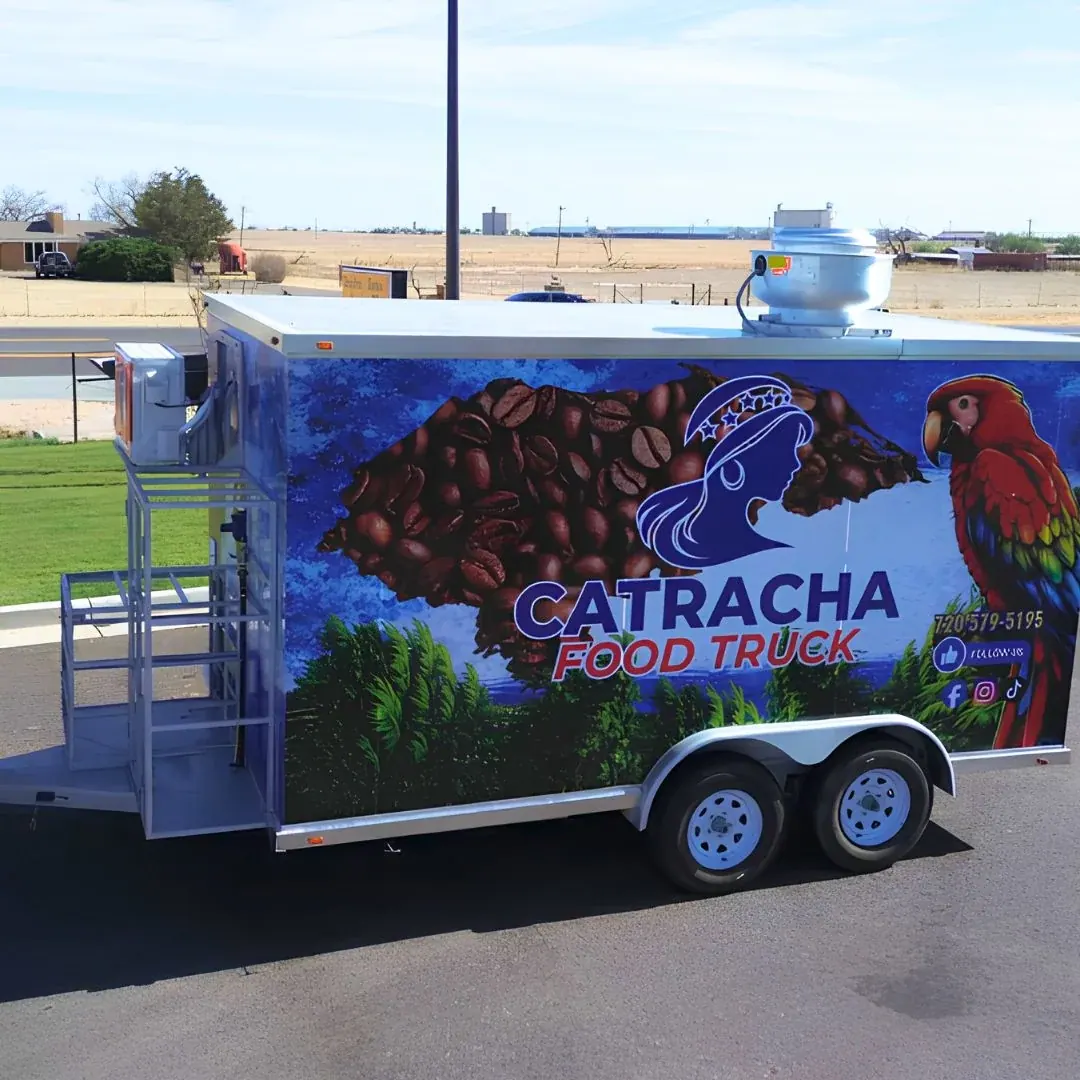 14ft food trailer serving window detail