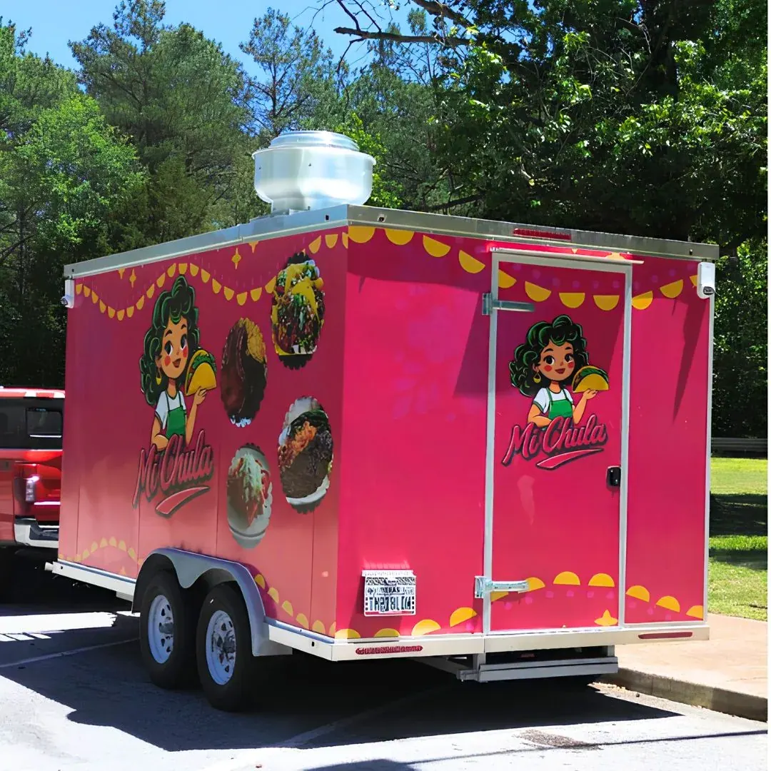 14ft food trailer service hatch open
