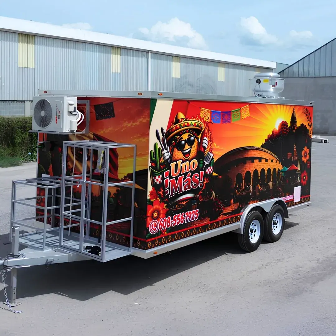 18ft food trailer service hatch open