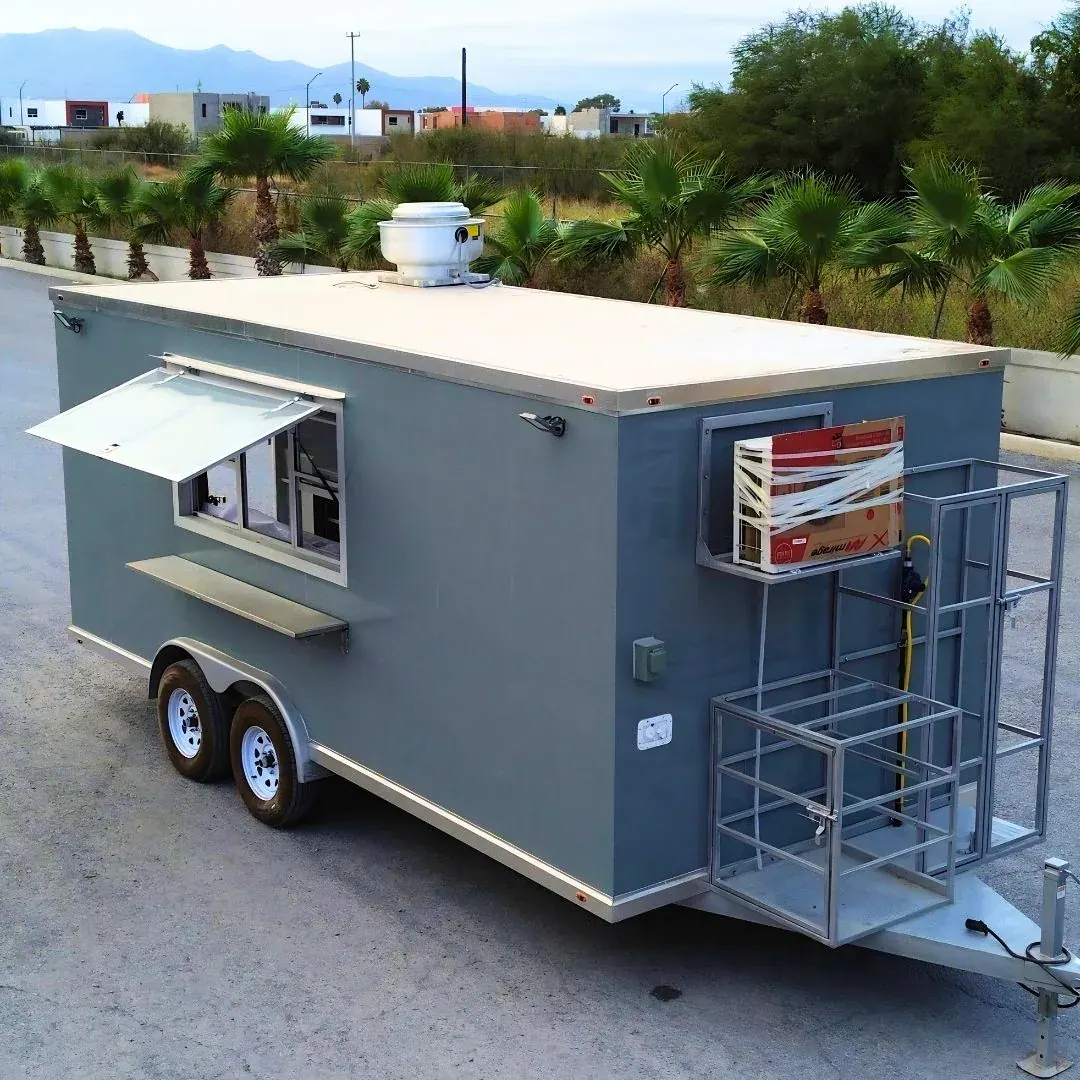 18ft food trailer branded exterior