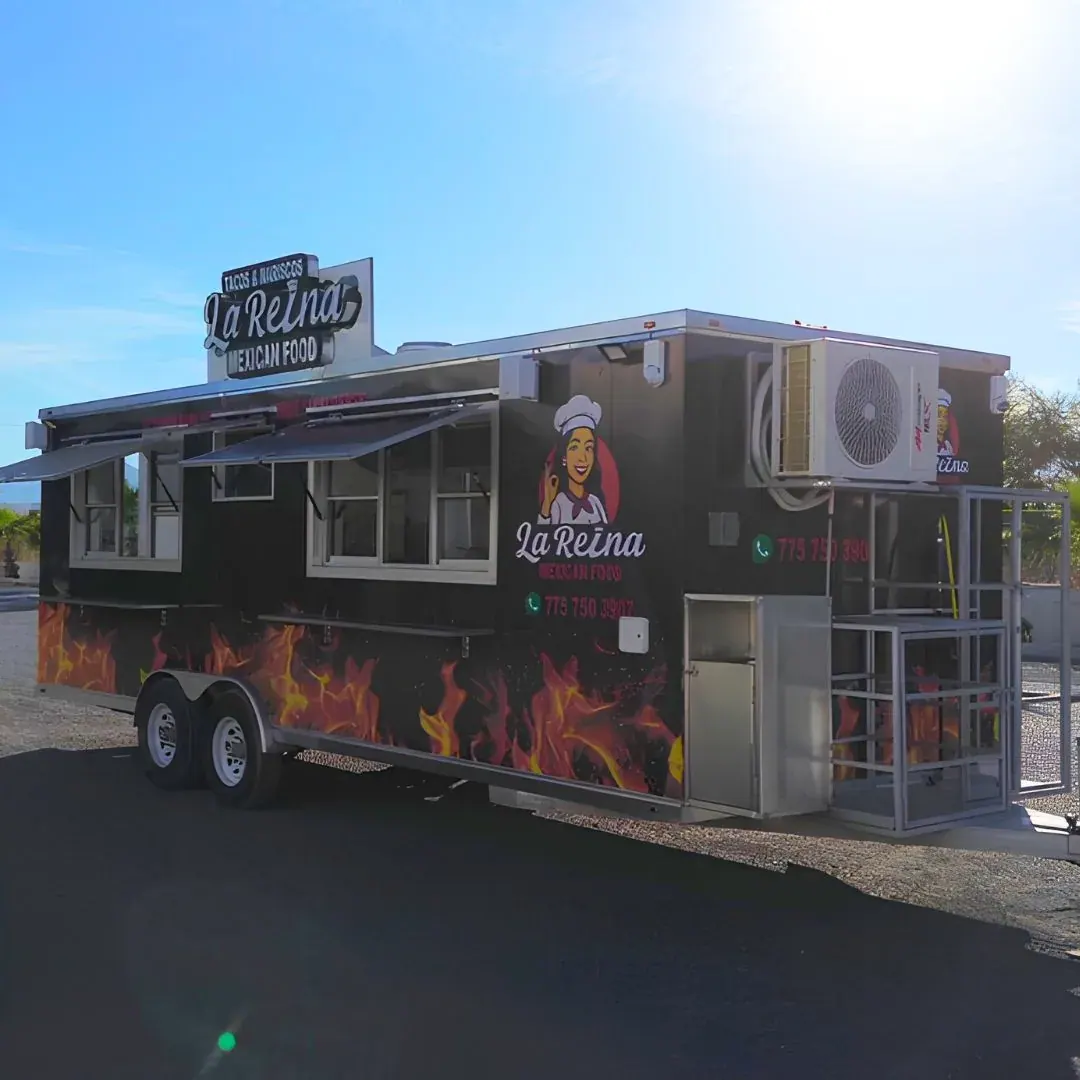 24ft food trailer serving window detail