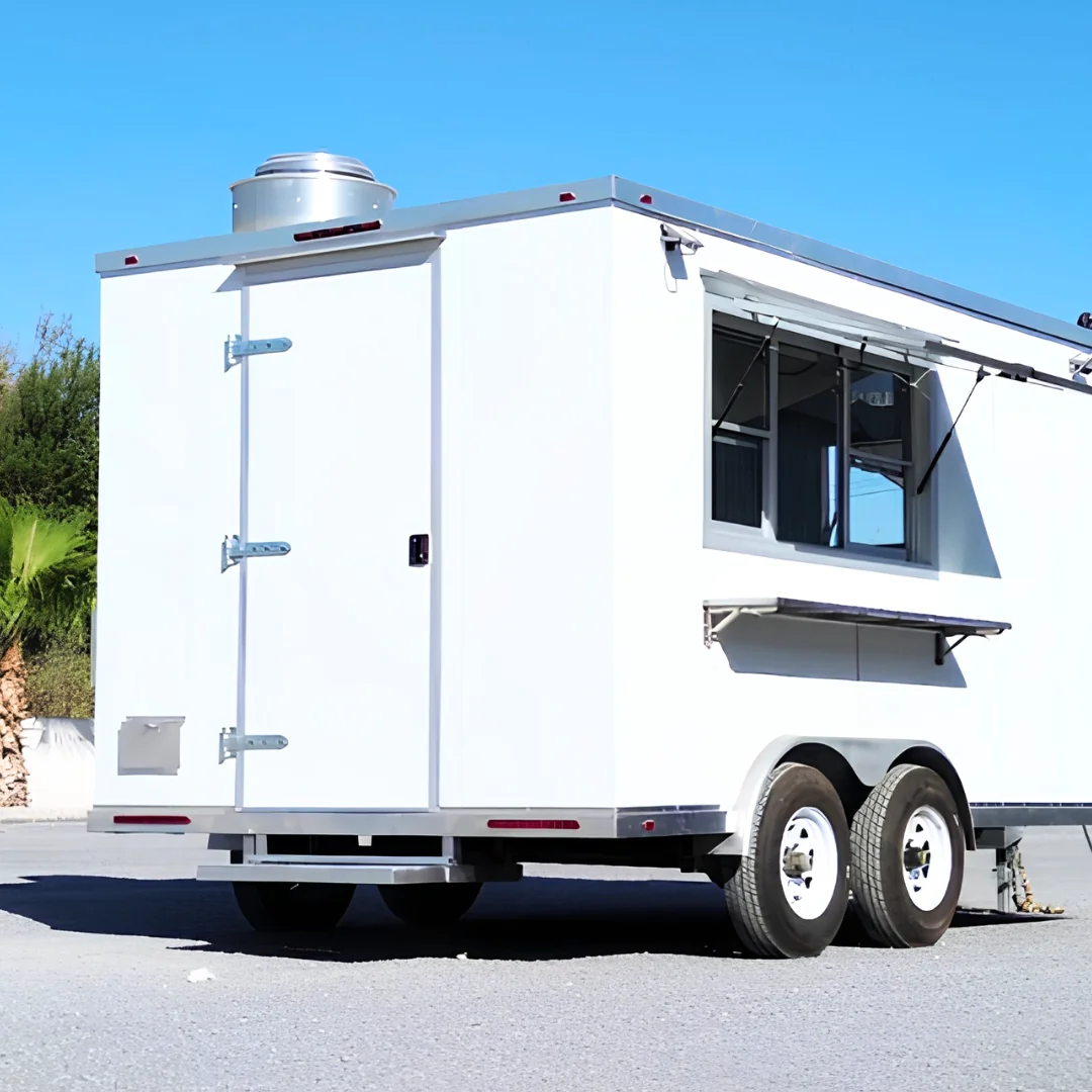 California food trailer with service window open