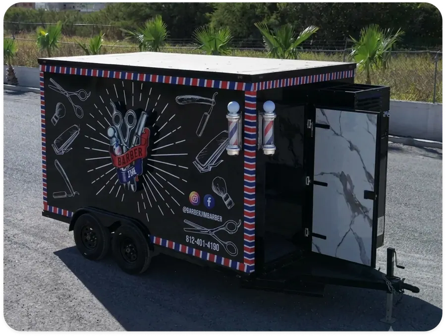 Mobile barber shop trailer