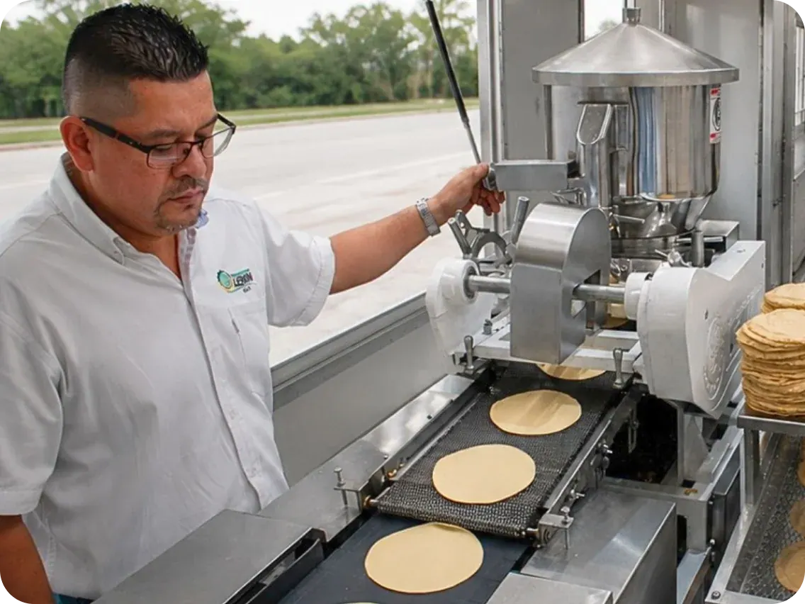 Owner making fresh tortillas
